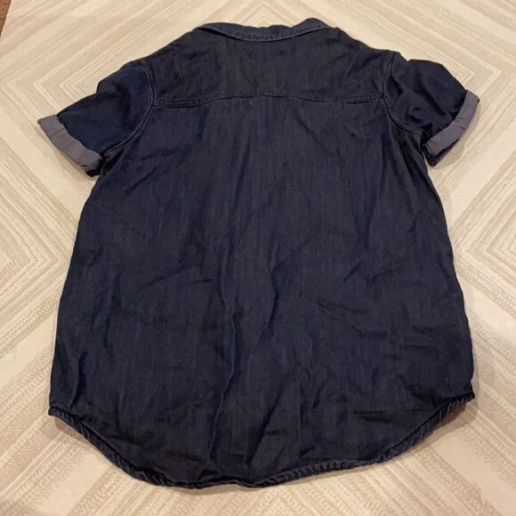 74AMK Boys Dk Blue Denim Short-sleeve Button Down - Picture 6 of 6